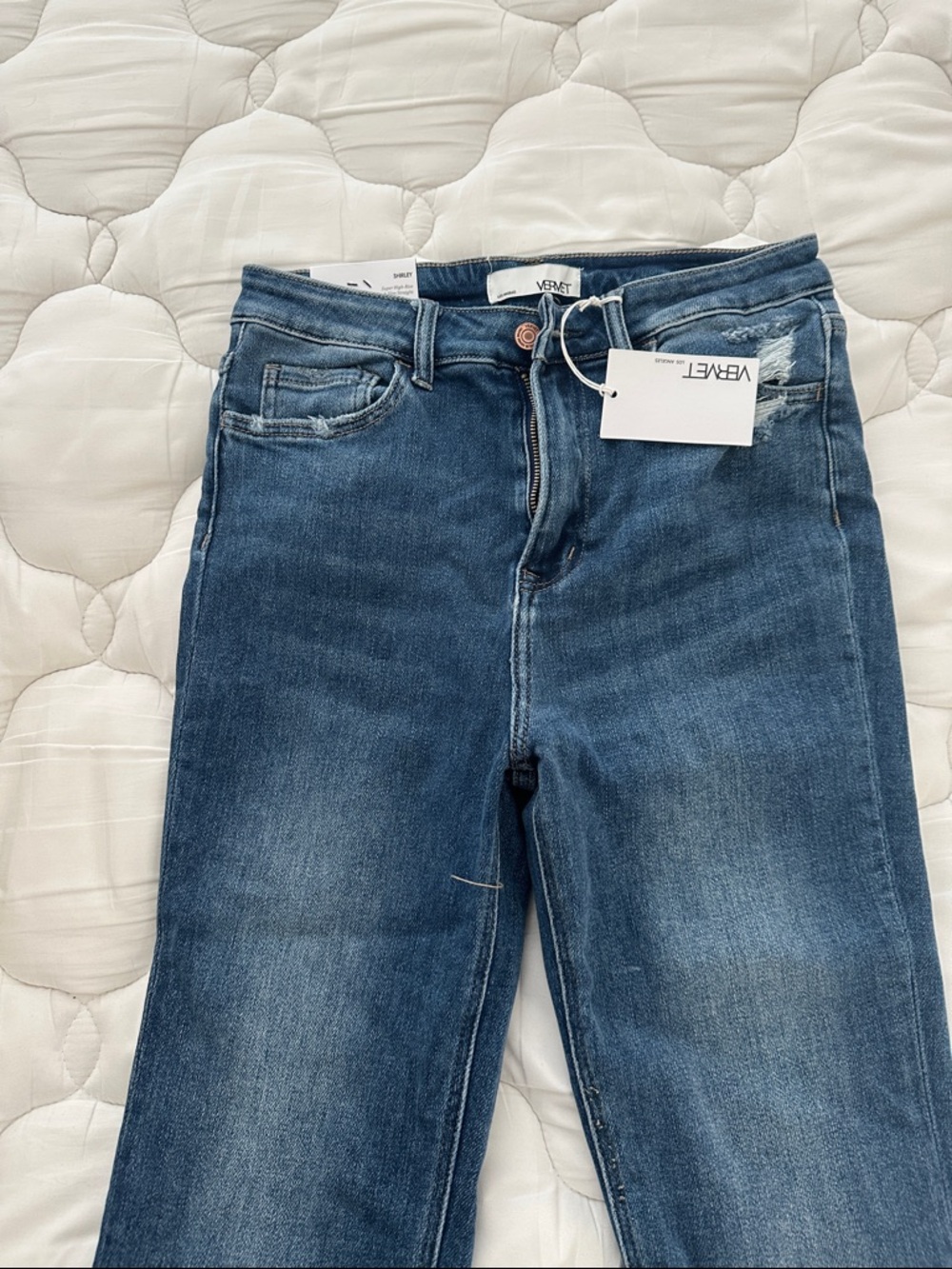 VERVET by Flying Monkey Women's Blue Straight Leg Jeans